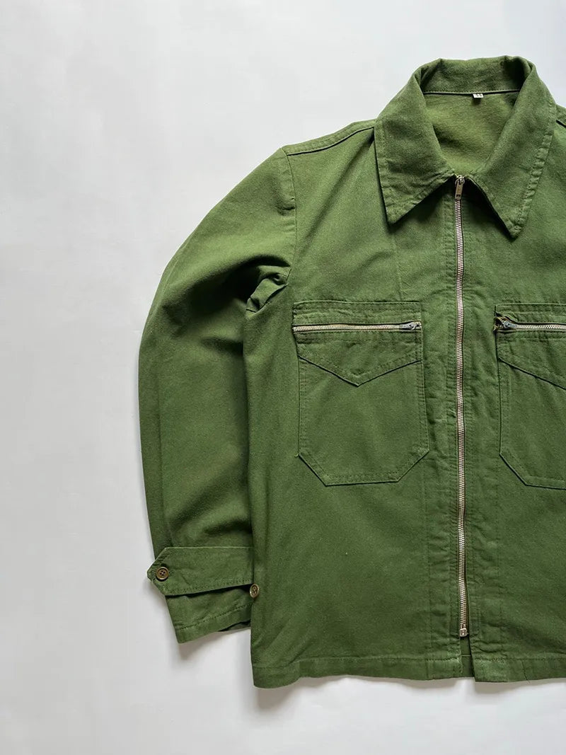 50s 60s Italian Cotton Jacket - M