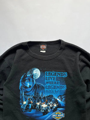 90s Harley Davidson Long Sleeve Thermal - L