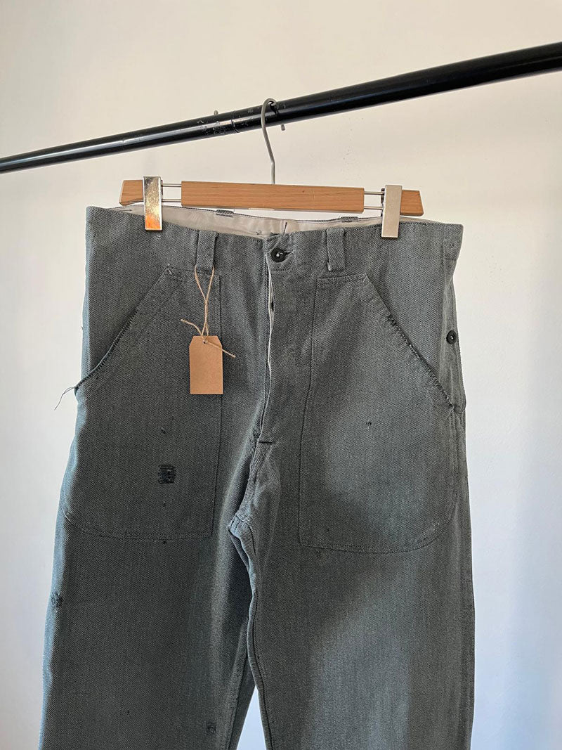 60s 70s Swiss Army Denim Work Pants - W38 L34