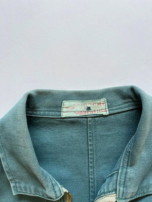 60s French Cyclist Jacket La Cigogne Blue - L
