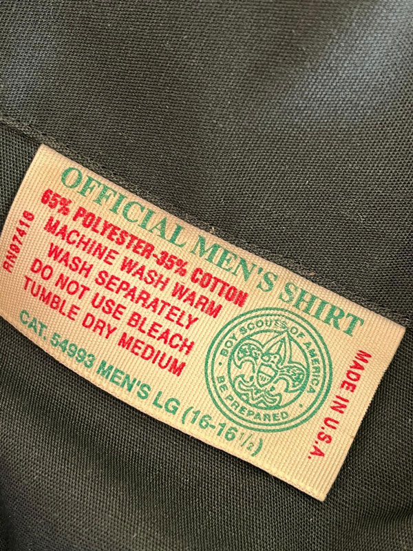 Label of shirt, made in USA