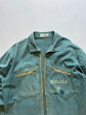 60s French Cyclist Jacket La Cigogne Blue - L