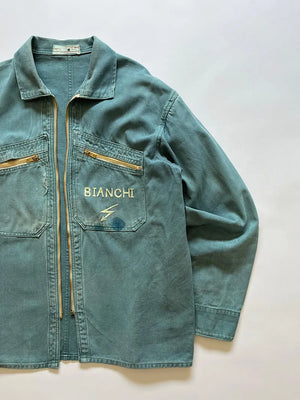 60s French Cyclist Jacket La Cigogne Blue - L