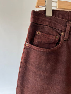 1980s Vintage Levi's 501 marroni 32X32 - Jeans vintage Levi's 501 marroni, taglia 32W 32L. Iconici Levi's 501 anni '80 con vestibilità classica e stile senza tempo.