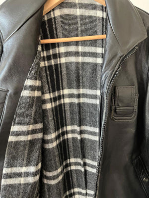 Blouson pilote civil en cuir français GVF années 70 - M/L