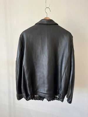 Blouson pilote civil en cuir français GVF années 70 - M/L
