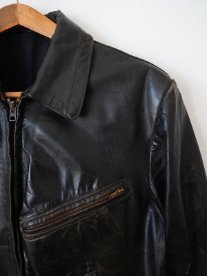 60s German Leather Jacket - L