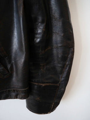 60s German Leather Jacket - L