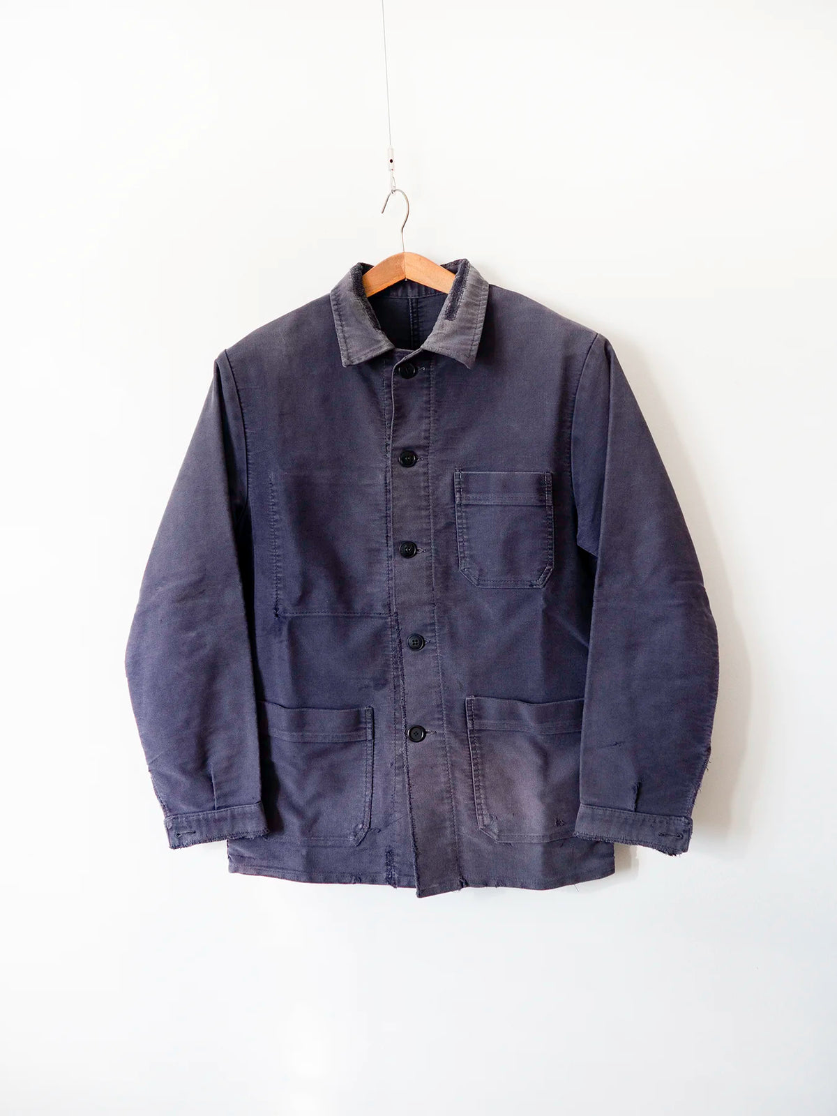 Schwarze Moleskin-Arbeitsjacke aus den 50er Jahren - M