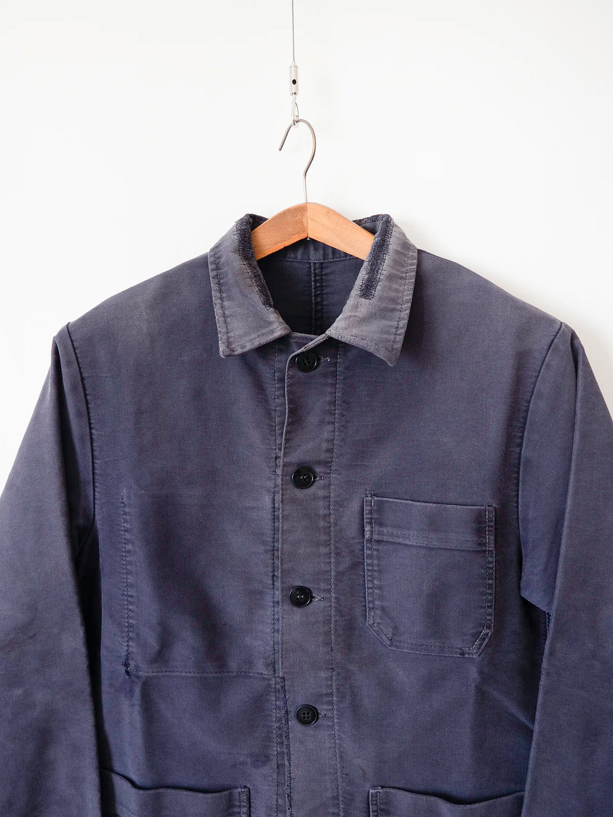 Schwarze Moleskin-Arbeitsjacke aus den 50er Jahren - M