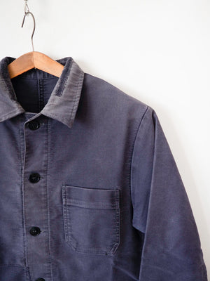 Schwarze Moleskin-Arbeitsjacke aus den 50er Jahren - M
