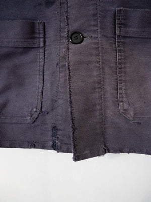 Schwarze Moleskin-Arbeitsjacke aus den 50er Jahren - M