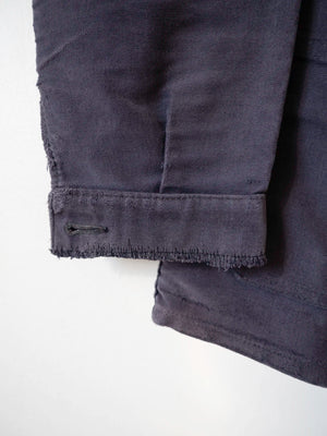Schwarze Moleskin-Arbeitsjacke aus den 50er Jahren - M