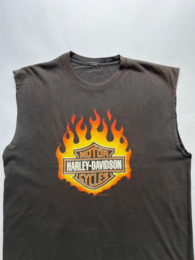 00s Harley Davidson Brown Tank Top - XL