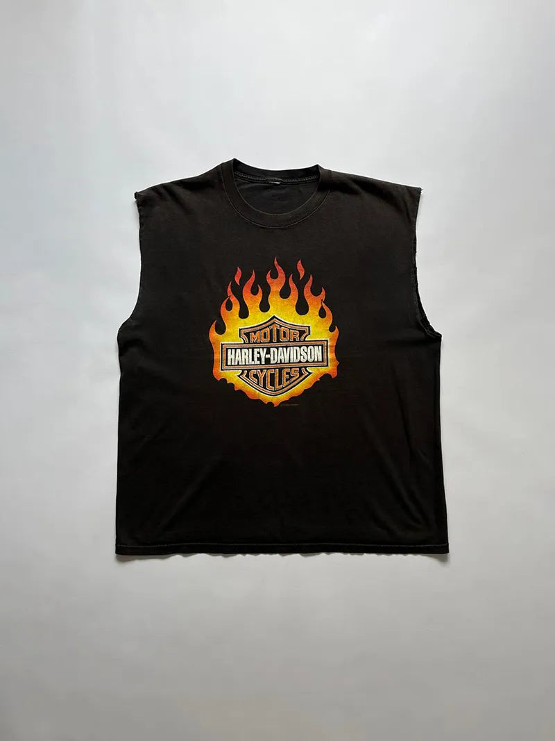 00s Harley Davidson Brown Tank Top - XL