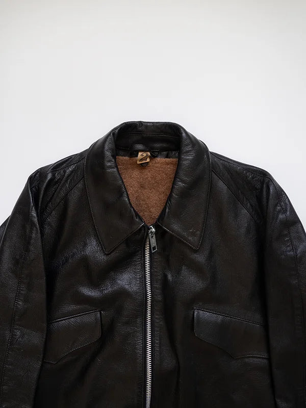 80s Italian Goatskin Tank Jacket - XL