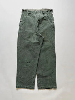 60s 70s Government-issued denim work pants from Switzerland, worn by army and prison officers from 1950 to 1990. Vintage piece. Size W30 L30.