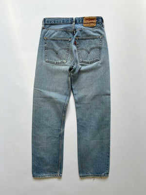 Levi's vintage 501 size 29W 30L. Step into timeless style with this authentic vintage light blue Levi's. Extreme quality fabric with unique color shades.