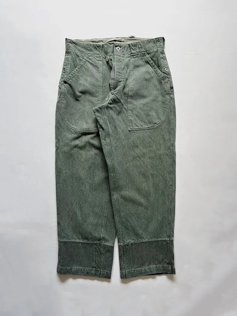 60s 70s Vintage Original Swiss government denim pants used by army and prison staff between 1950 and 1990. Rare vintage surplus. Size W32 L30.