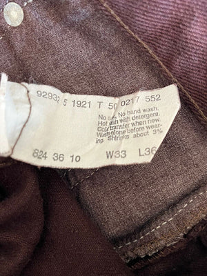 Levi's 501 brown 80s Made in USA - 32X32