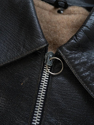 Blouson Tank en cuir de chèvre italien années 80 - XL