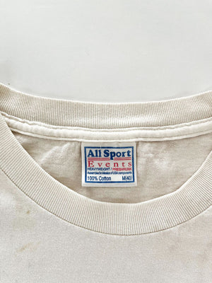 90s Las Vegas Nevada single stitch tee. Made in the United States in the 90s. Print on the front with "Nevada" writing. Brand "All Sports Made in Mexico".
