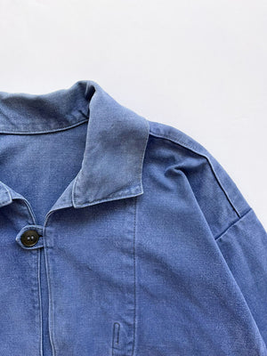 French fisherman smock 80s blue M
