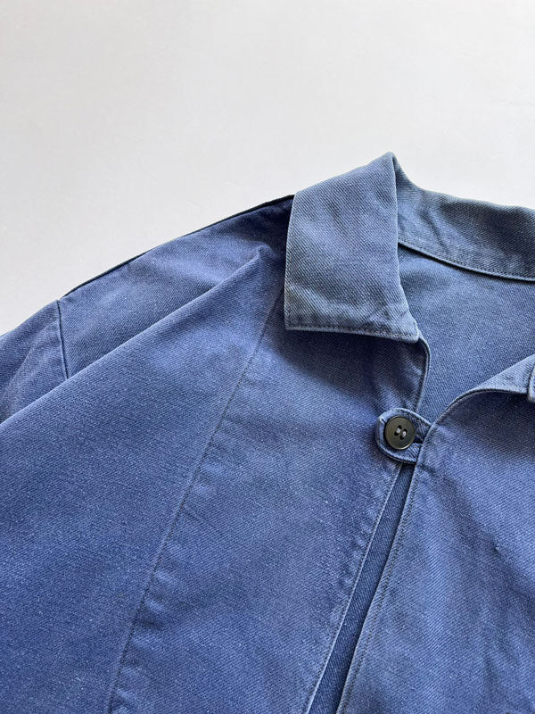 French fisherman smock 80s blue M