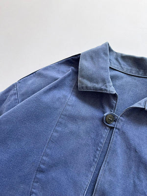 French fisherman smock 80s blue M
