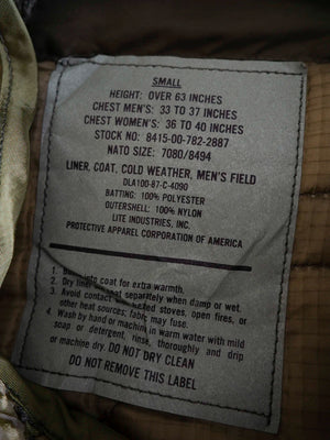 Etichetta originale Protective Apparel Corporation of America
