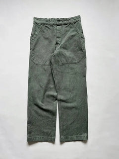 Original Swiss Army denim pants from 1950–1990, created for government use by soldiers and prison guards. Vintage surplus. Size W31 L32.