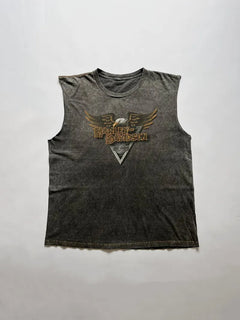 Vintage 1990s Harley Davidson Tank Top Eagle graphic. In excellent condition, size XL. Color gray. Perfect Harley biker aesthetics. 
