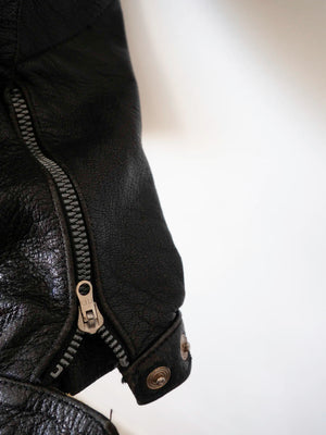 1960s Italian Leather Motorcycle Jacket - XS