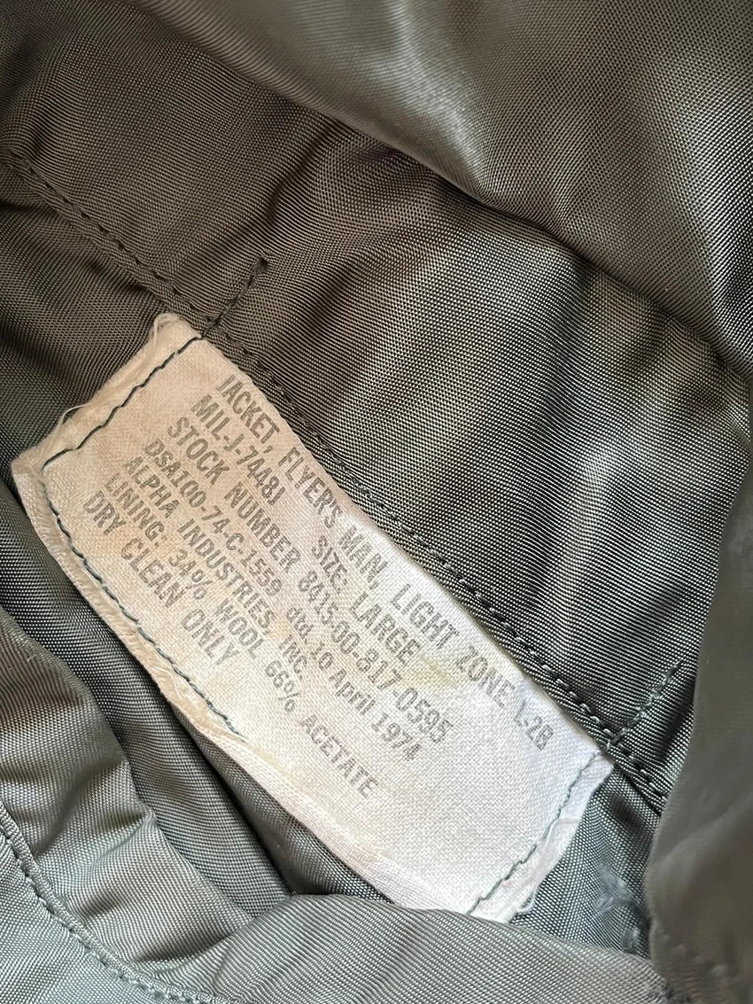 Blouson de vol L-2B de l'US Air Force, 1974 - Taille M