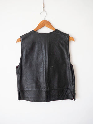 70s Italian Leather Vest - S/M