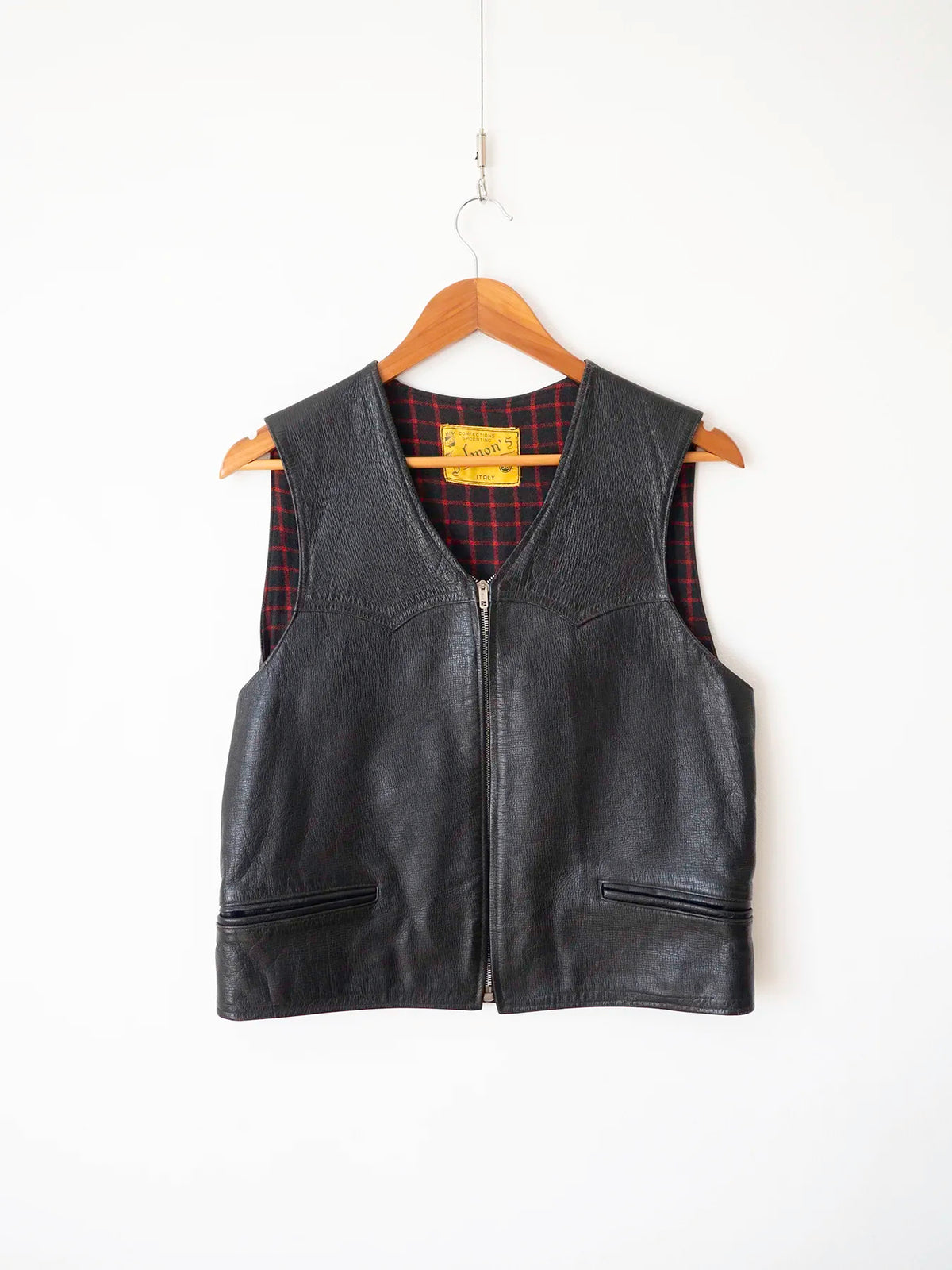 Gilet en cuir italien années 70 - S/M