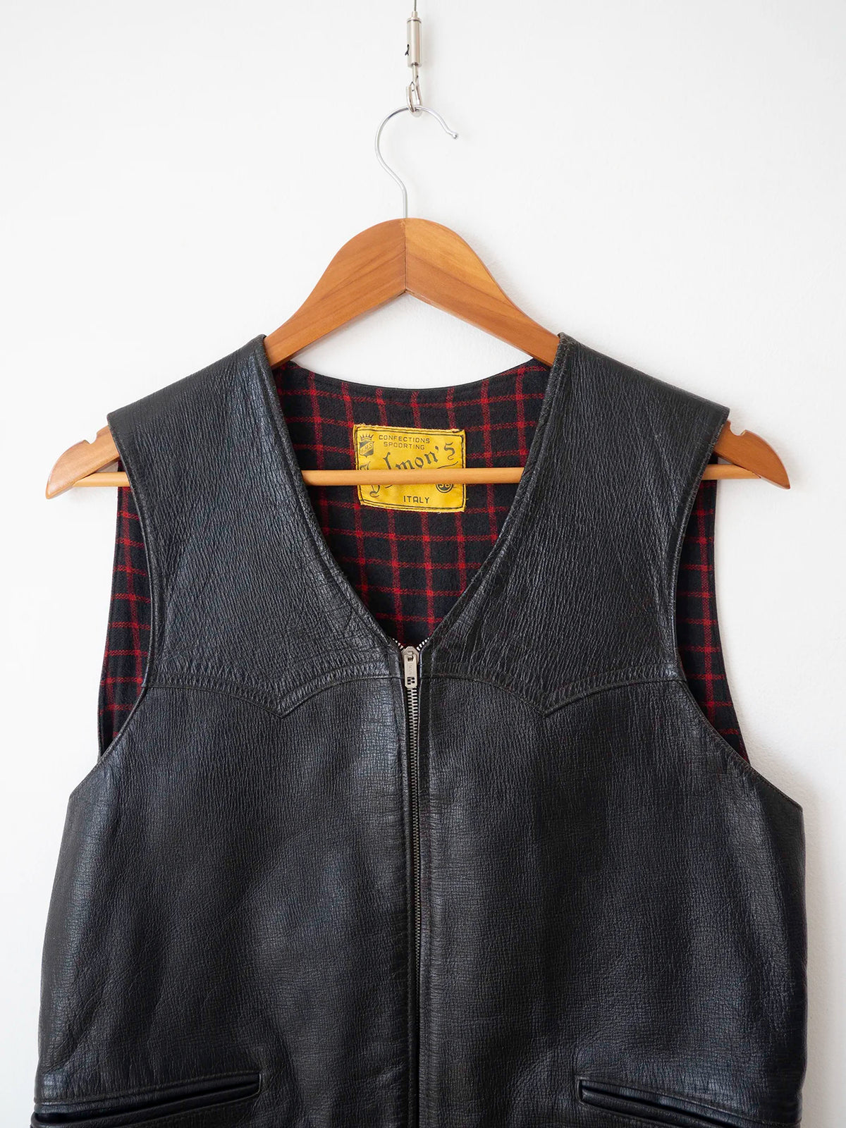 Gilet en cuir italien années 70 - S/M