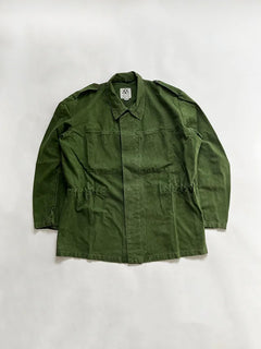 Vintage Swedish Army Uniform jacket M48. Jacket used by the Swedish army "svenska armén" dating back to the 70s and 90s. Made of cotton and bottle green color.