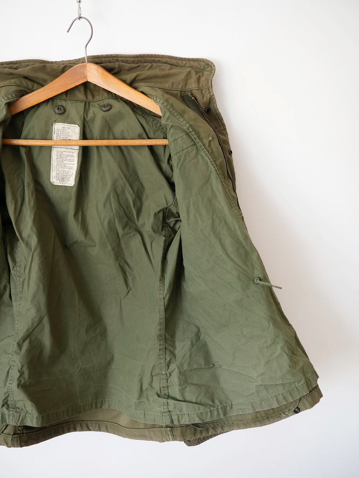 Etichetta taglia originale X-Small X-Short della giacca M65