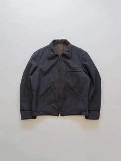Made in the USA, this mailman's jacket is crafted from whipcord. Talon zip closure. Wool lining. Reinforced leather cuffs. Vintage Whipcord Jacket 40s.