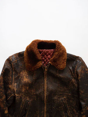 50s 60s US Horsehide Leather Jacket - XS