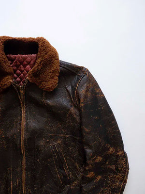 50s 60s US Horsehide Leather Jacket - XS