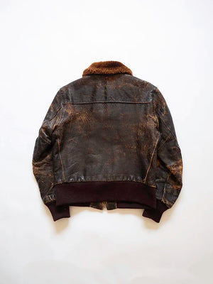 50s 60s US Horsehide Leather Jacket - XS