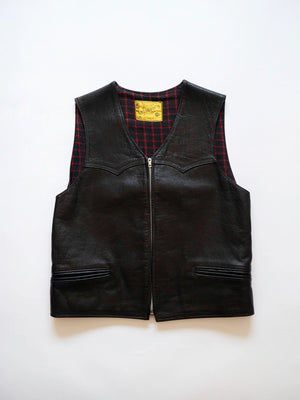 70s Italian Leather Vest - S/M