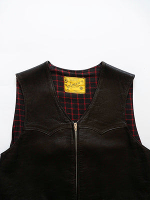 70s Italian Leather Vest - S/M