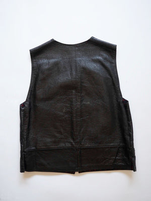 70s Italian Leather Vest - S/M