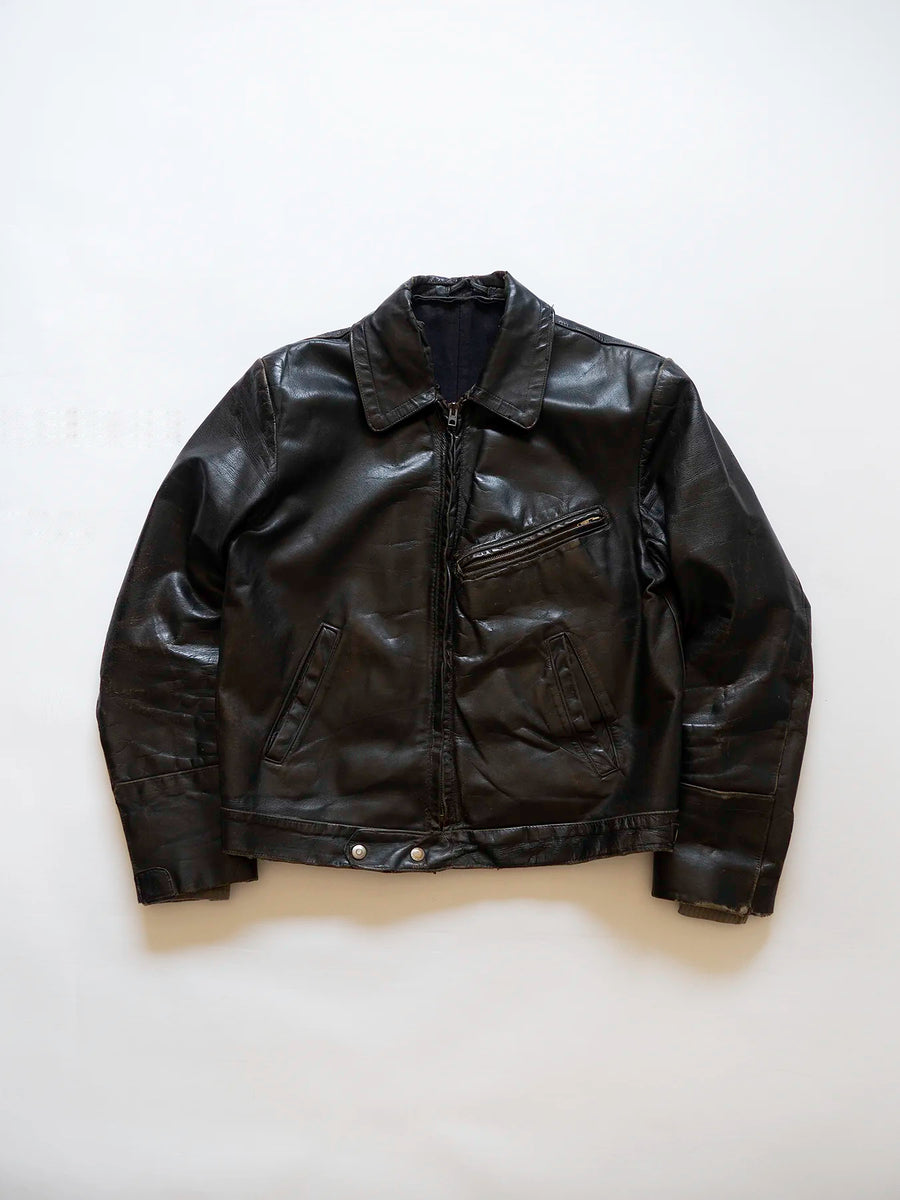 60s German Leather Jacket - L