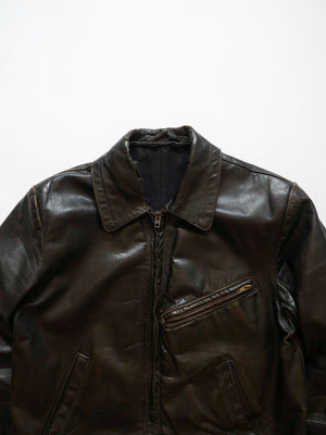 60s German Leather Jacket - L