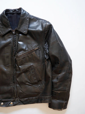 60s German Leather Jacket - L