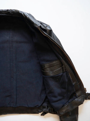 60s German Leather Jacket - L